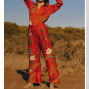 Anthropologie silky printed trouser